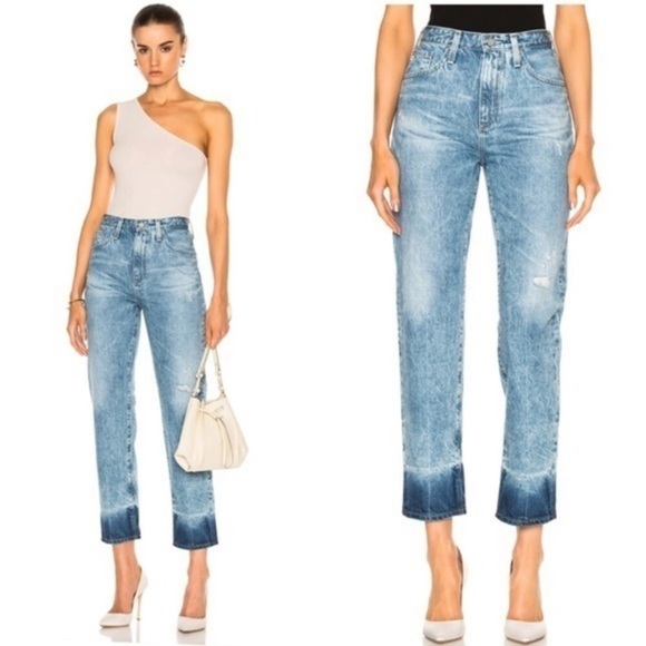 AG 28x29 Phoebe Vintage High Waist Tapered Leg Bohemian Boho Jeans the - Picture 1 of 10